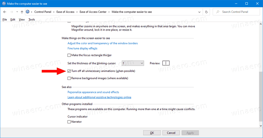 Windows 10 Turn Off All Unnecessary Animations (when Possible)