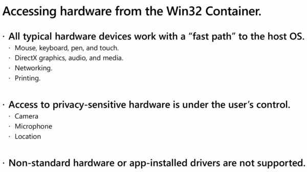 Windows 10X Win32 Apps Hardware Access