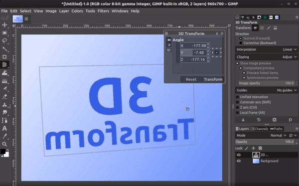 Gimp 2 10 18 3d Transform Tool