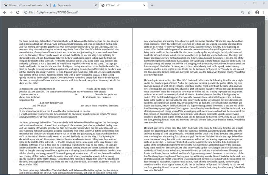 Chrome Two Up Two Page PDF In Action