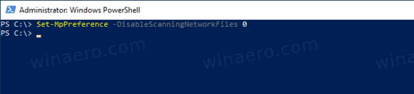 Enable Scan Network Files Defender In PowerShell