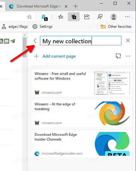 Microsoft Edge Name Collection