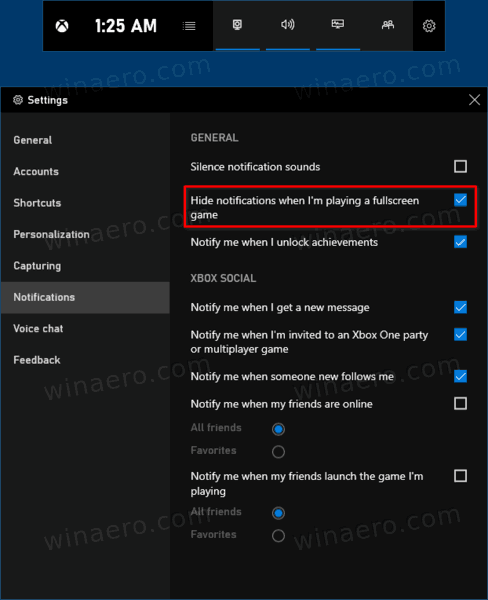 Windows 10 скрывает уведомления при игре в полноэкранную игру