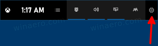 Кнопка настроек игровой панели Xbox в Windows 10