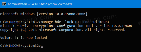 Зашифрованный диск BitLocker Lock в Windows 10