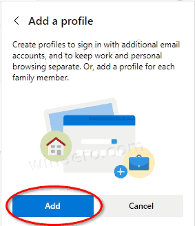 Edge Click On Add To Create Profile