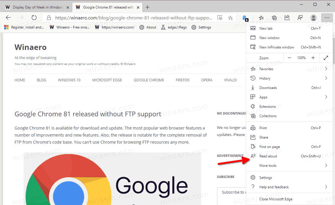 Enable Immersive Reader Mode In Microsoft Edge Chromium 1438