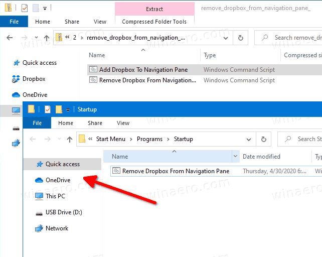 Remove Dropbox from File Explorer  