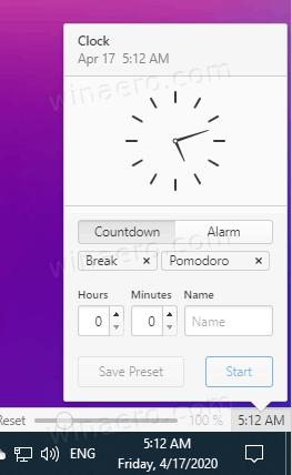 Vivaldi Clock Feature