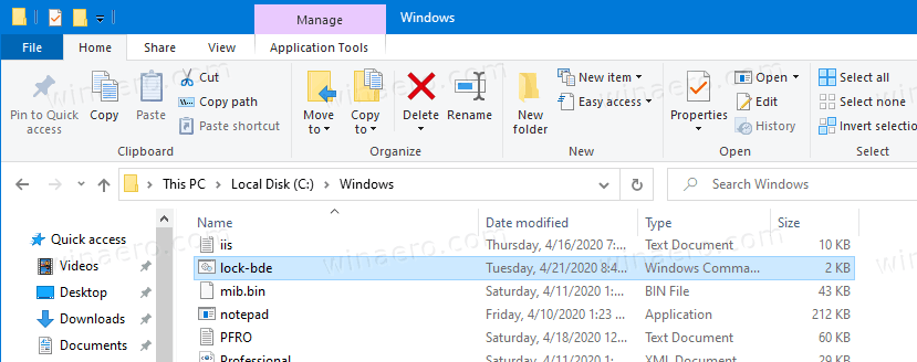 Windows 10 BitLocker Lock Drive Batch File