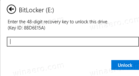 Windows 10 Enter Recovery Key Bitlocker Drive