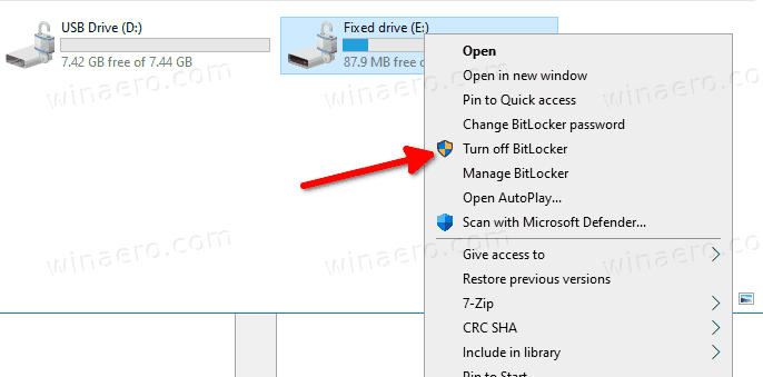 Windows 10 Turn Off Bitlocker Context Menu