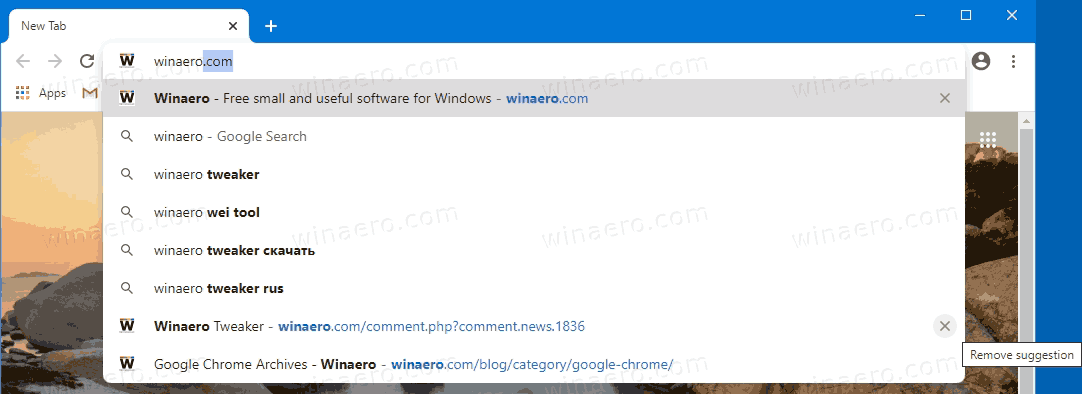 Chrome Remove Address Bar Suggestion With Mouse
