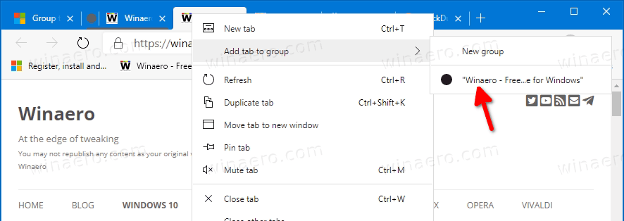 Edge Add Tab To Existing Group