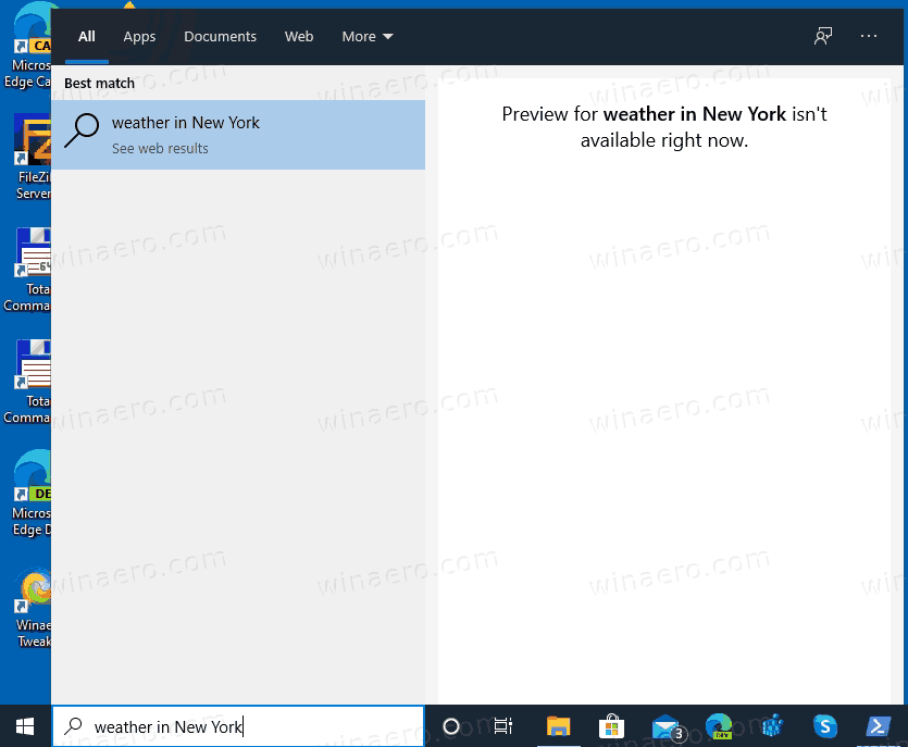 Disable Web Search In Windows 10 Version 2004