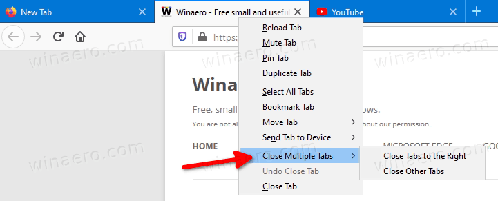Firefox 78 Close Multiple Tabs