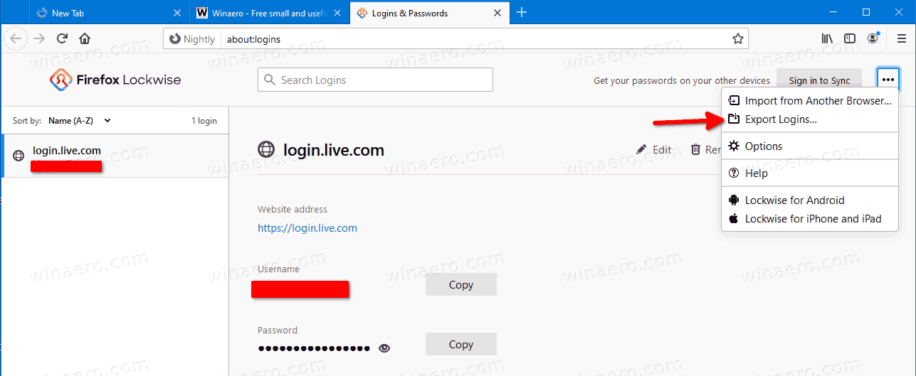 Firefox Lockwise Password Manager