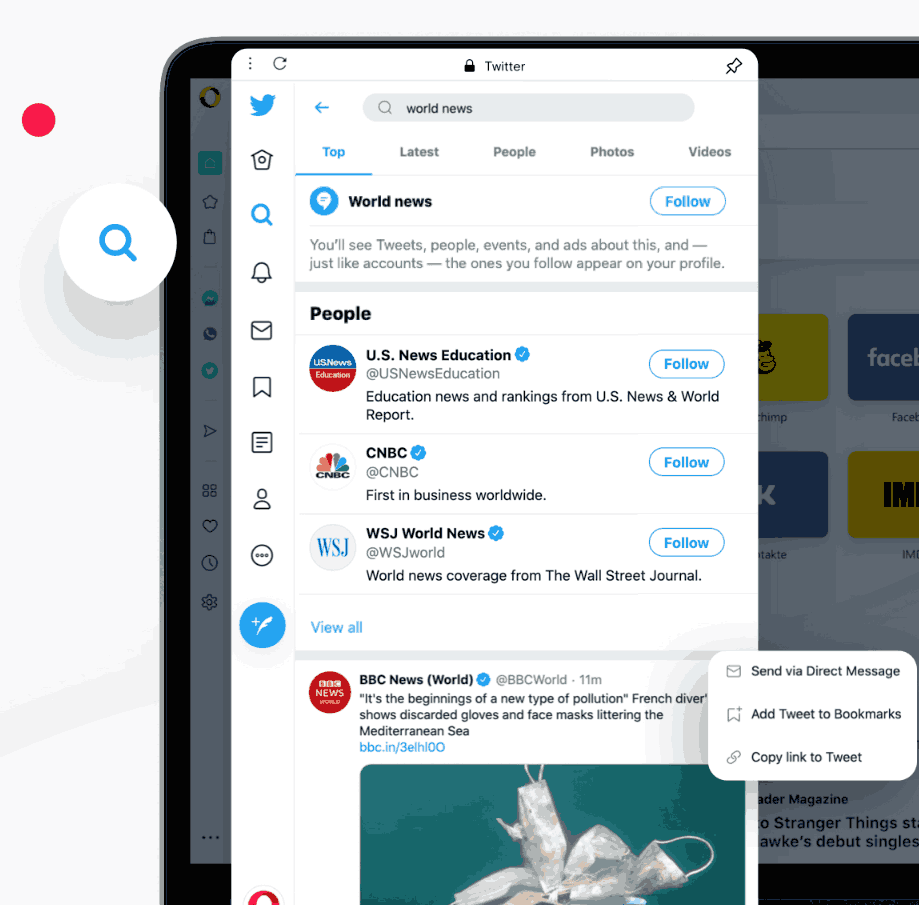 Opera Sidebar Twitter