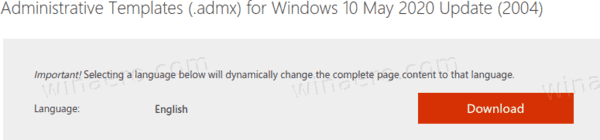 Windows 10 Version 2004 Administrative Templates Download