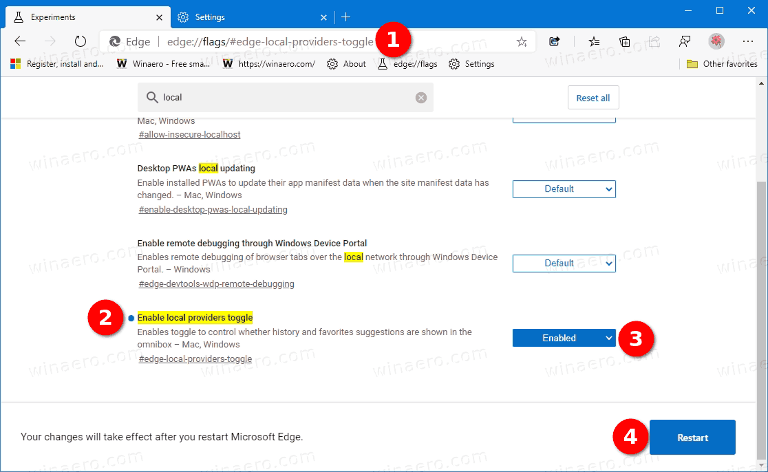 Edge Add History Favorites Suggestions Option To Settings