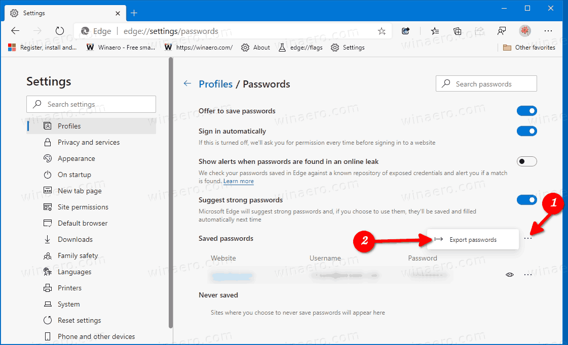 Export Saved Passwords In Microsoft Edge Chromium To Csv File How 