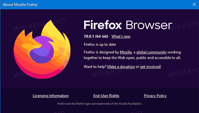 Firefox 78.0.1 About