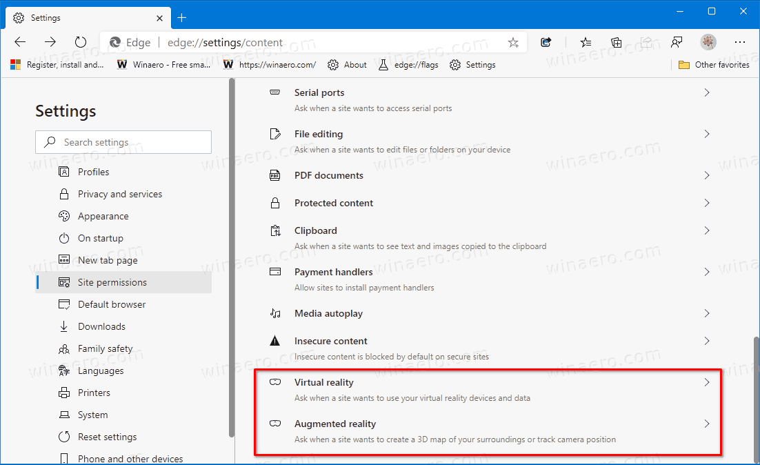 microsoft edge app permissions