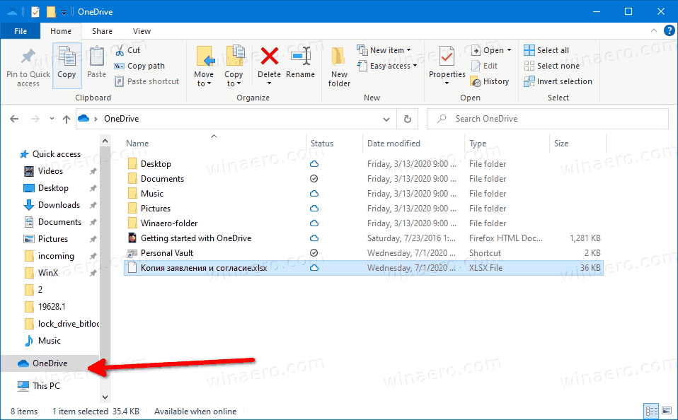 OneDrive Folder In File Explorer