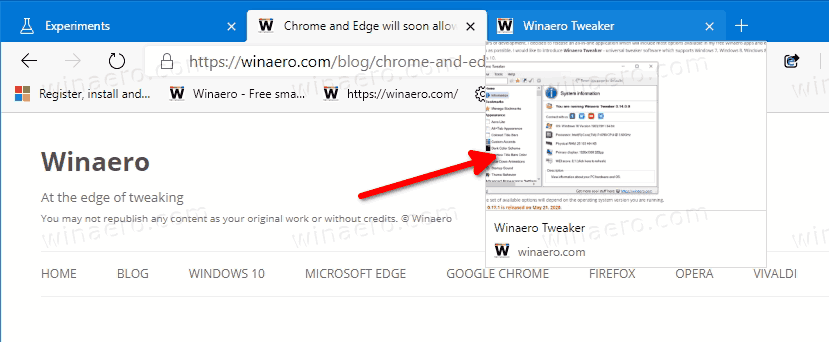 Enable Or Disable Tab Previews Hover Cards In Microsoft Edge Window ...