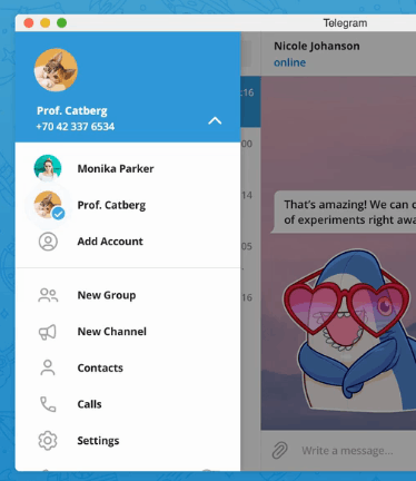 Telegram Switch Account On Desktop