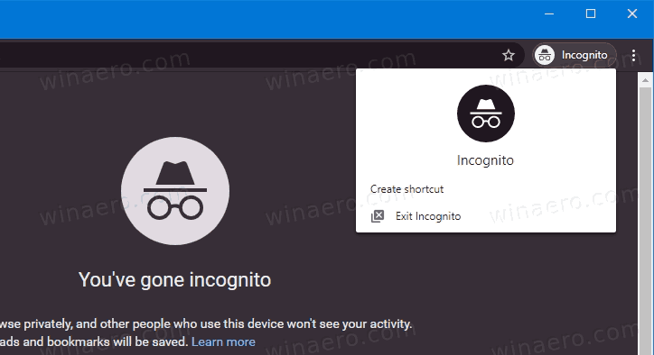 Chrome now allows creating Incognito Mode shortcut with one click