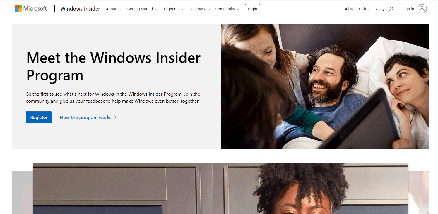 Microsoft has updated its Windows Insider Program website
