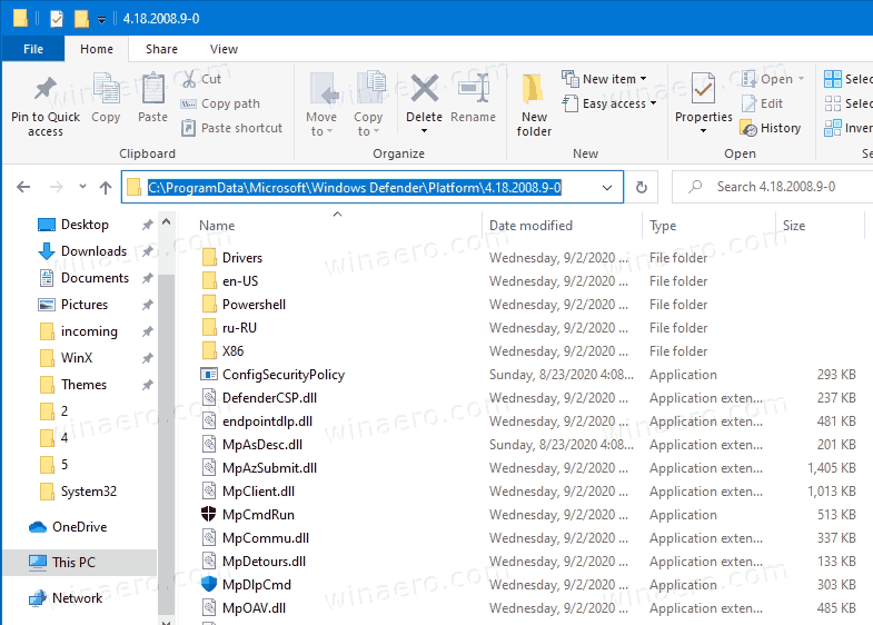 Defender Platform Folder In ProgramData