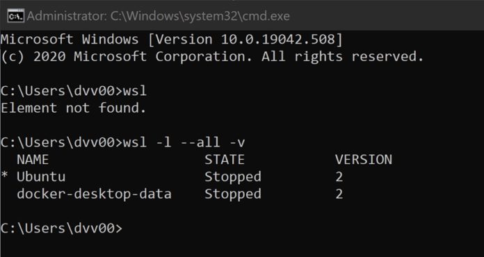 Fix Wsl Element Not Found After Installing Kb4571756 In Windows 10