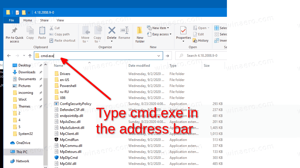 Open Cmd.exe In The Defender Platform Folder In ProgramData