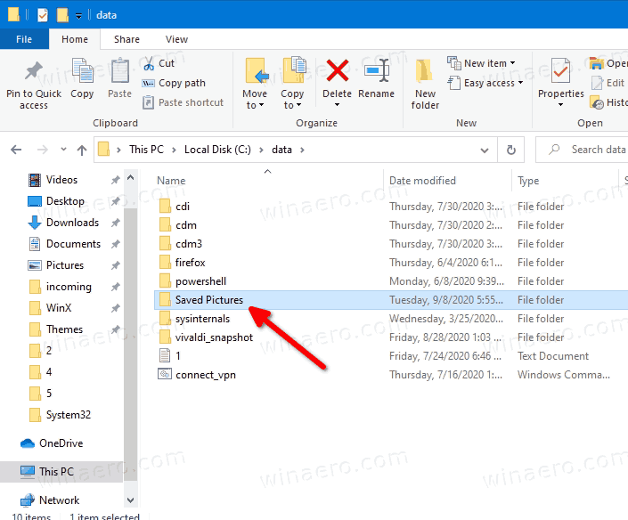Restore Location For Saved Pictures Folder 1
