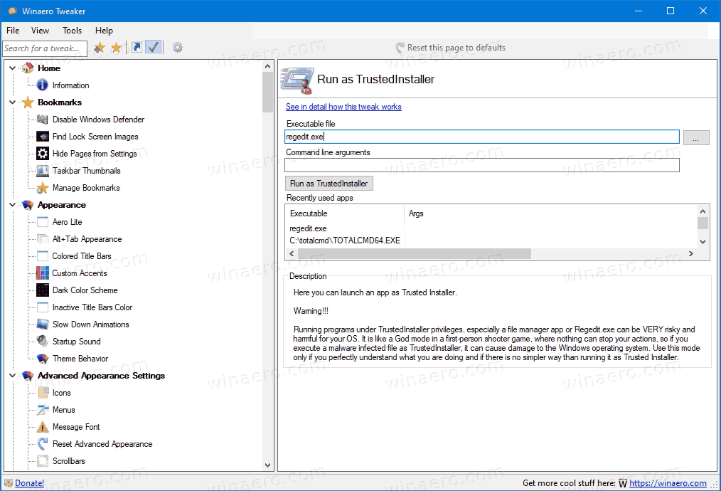 Windows 10 Запустите Regedit как TrustedInstaller