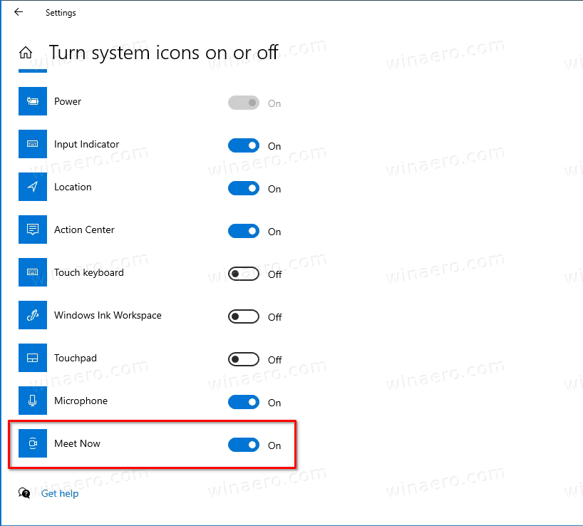 Add Or Remove Meet Now Taskbar Button In Windows 10