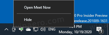 Add Or Remove Meet Now Taskbar Icon