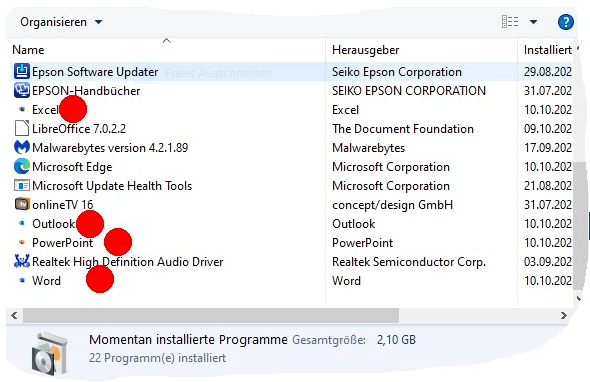 Edge Office PWAs In Control Panel