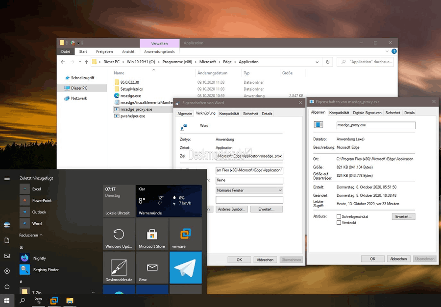 Edge Office PWAs In The Start Menu