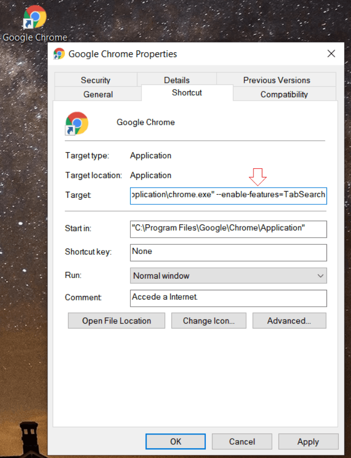 Google Chrome Включить TabSearch
