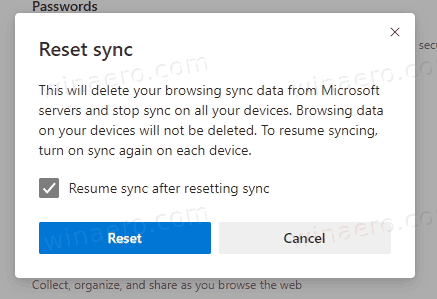 Reset Sync In Microsoft Edge And Delete Sync Data