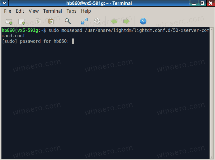 Xubuntu Type Password For Sudo