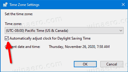 Adjust For Daylight Saving Time Automatically