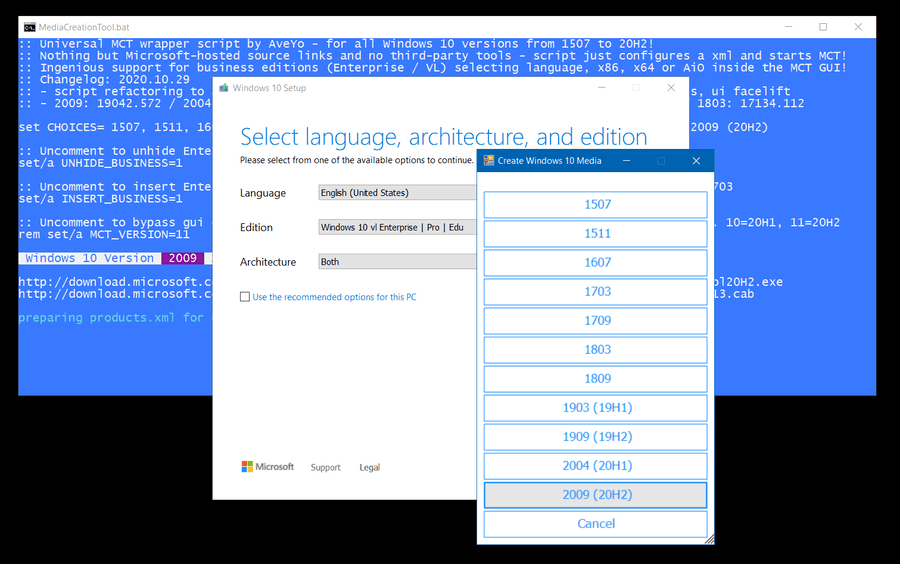 Batch File To Download Any Windows 10 Version