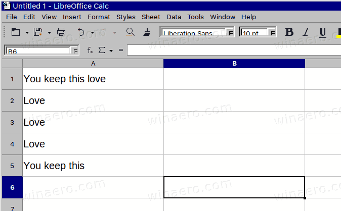LibreOffice Calc Table With Dublicates