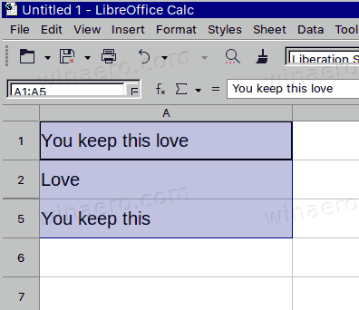 LibreOffice Calc Duplicates Are Removed