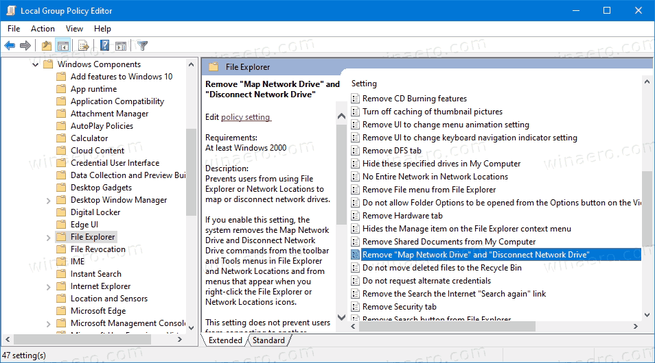 Remove Map Network Drive Context Menu Group Policy