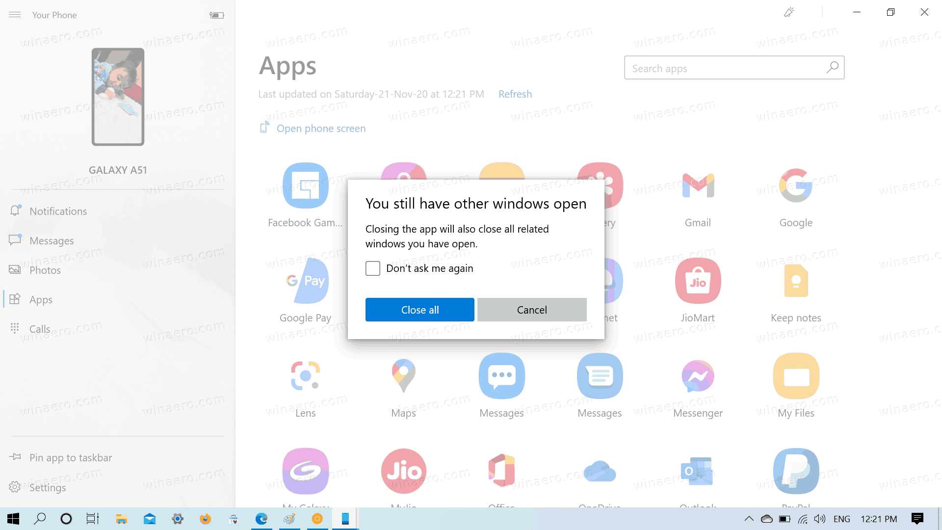 Your Phone App Close Mutliple Windows1